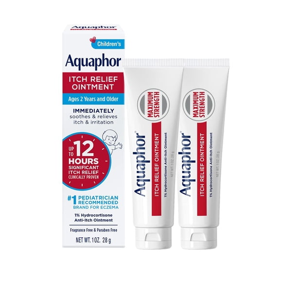 Pomada Aquaphor para aliviar la picazón en niños con hidrocortisona al 1%