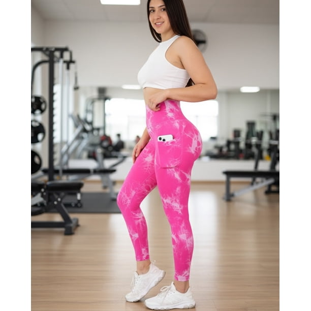 Leggings Deportivos Push Up Mujer Tie Dye con Bolsillo