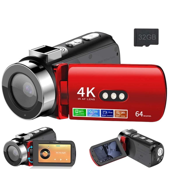 Cámara de Video Lozenge D9 DV 64MP Visión Nocturna con Pantalla de 3.0'' Gafas de Visión Nocturna Cá