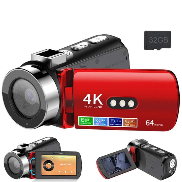 Cámara de Video Lozenge D9 DV 64MP Visión Nocturna con Pantalla de 3.0'' Gafas de Visión Nocturna Cá