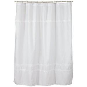 Gentile - Cortina De Baño Blanco Bolillo 200 X 200 Cms Medida Especial
