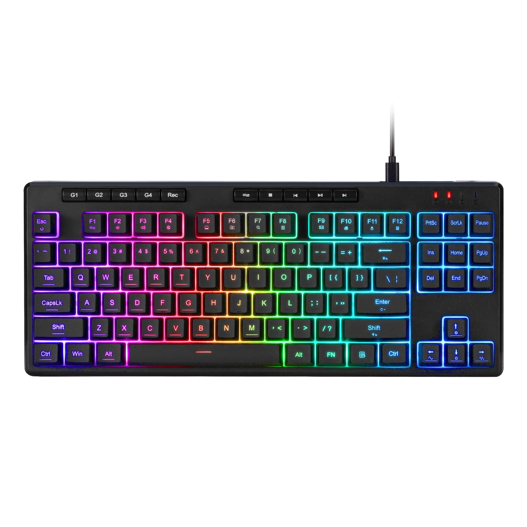 Teclado Para Juegos De Membrana Rgb Con Cable Redragon K516 Shiva Tkl