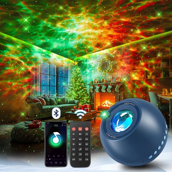 Proyector Galaxy One Fire – Regalo para adolescentes, 15 colores + 15 sonidos de ruido blanco, luz nocturna de estrellas, control remoto Bluetooth para dormitorio y decoración navideña