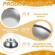 thumbnail image 3 of Uxcell Cuenco de Acero Inoxidable para Perros, Cuenco para Comida y Agua con Base de Silicona Antideslizante, Plato de Alimentación para Mascotas (20.3oz, Silver Paw, 3 Piezas), 3 of 7