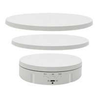Magideal - Soporte Giratorio Eléctrico Para Exhibición, Plato Giratorio Multifuncional Blanco
