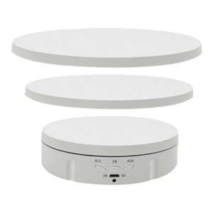 Magideal - Soporte Giratorio Eléctrico Para Exhibición, Plato Giratorio Multifuncional Blanco