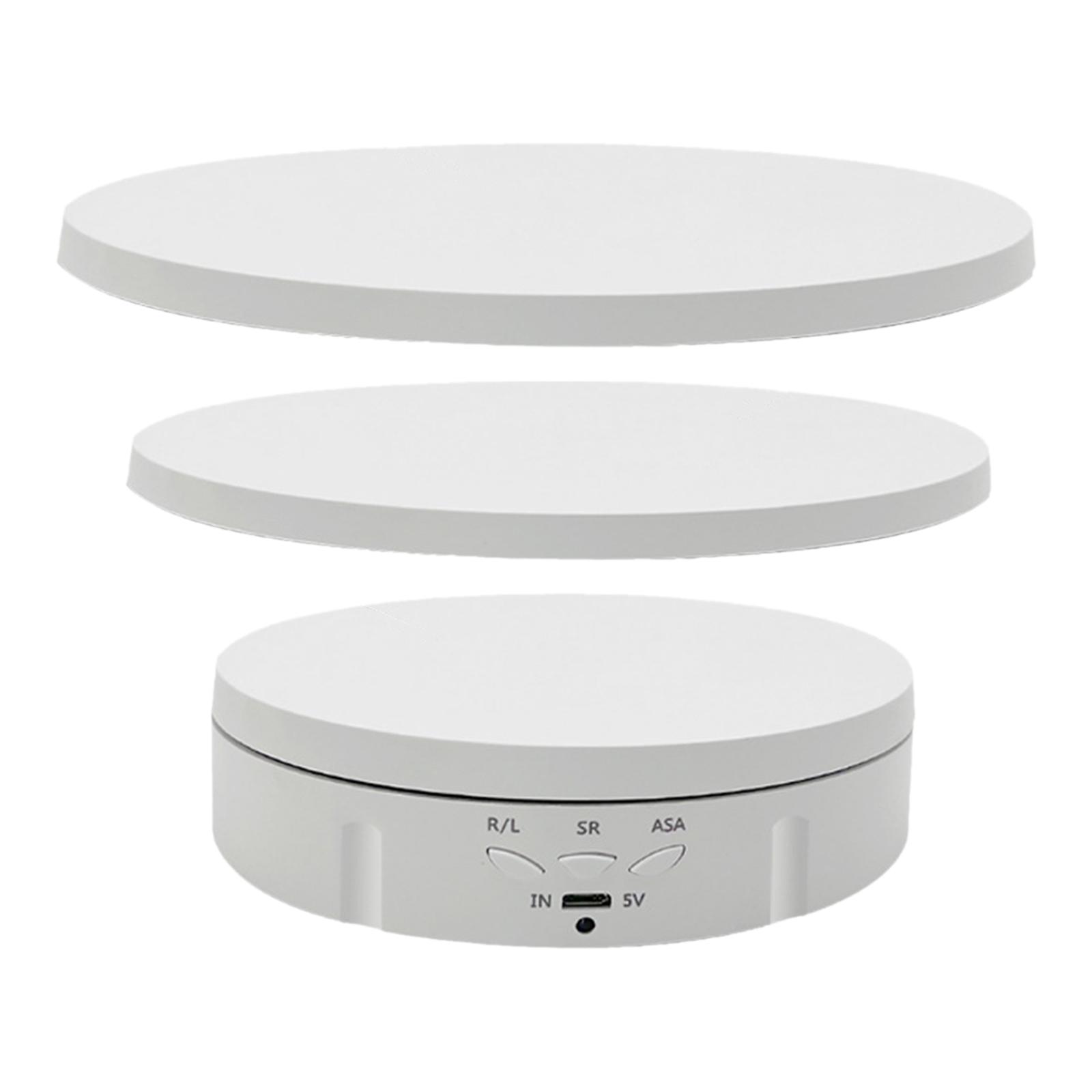 Magideal - Soporte Giratorio Eléctrico Para Exhibición, Plato Giratorio Multifuncional Blanco