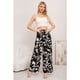 thumbnail image 1 of Pantalon Mujer Palazzo Floreado Tipo Lino Pretina Alta Elasticado 3008, 1 of 3
