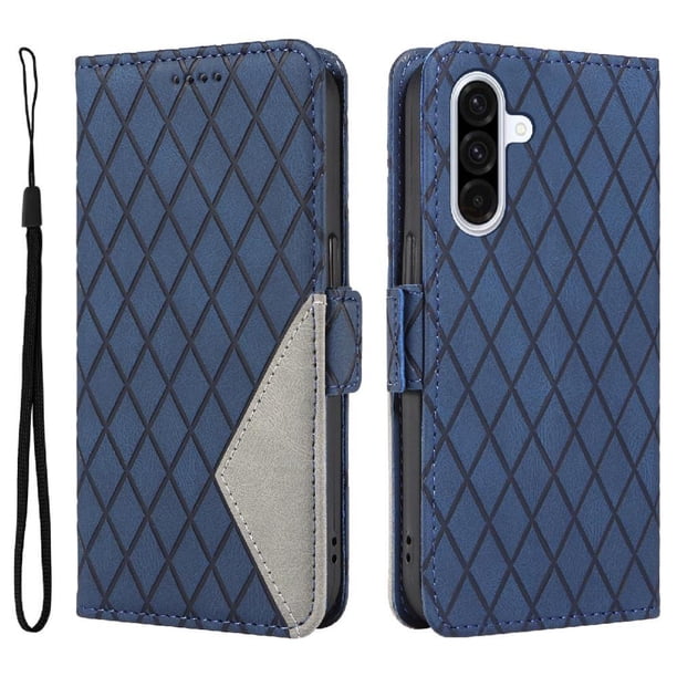 Funda Cartera para Samsung Galaxy A36 5G con Tarjetero Soporte y Correa Azul
