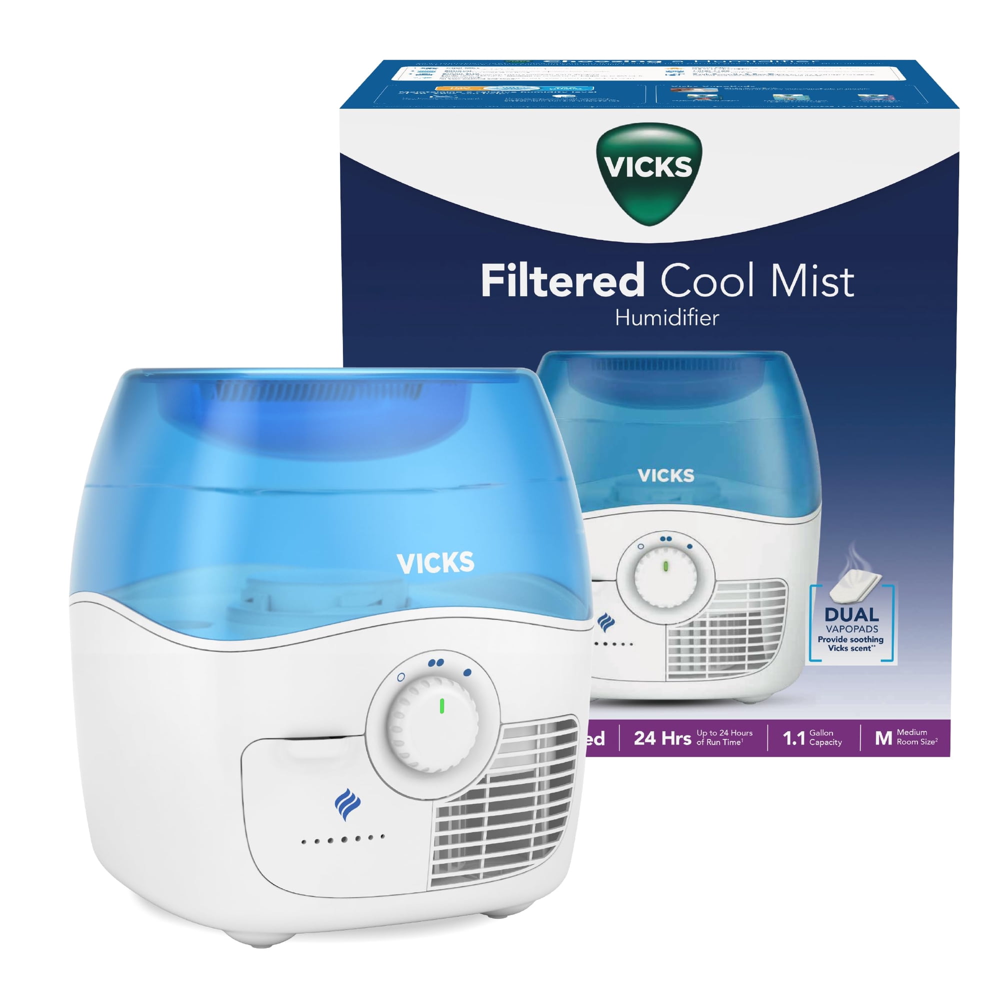 Humidificador Vicks Con Filtro Y Niebla Fría 4.2l Para Habitaciones Medianas