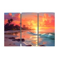 Genérico - Cuadro Playa Amanecer 120X80 Cm