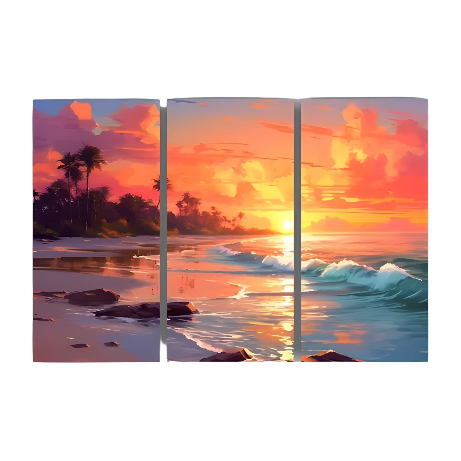 Genérico - Cuadro Playa Amanecer 120x80 Cm