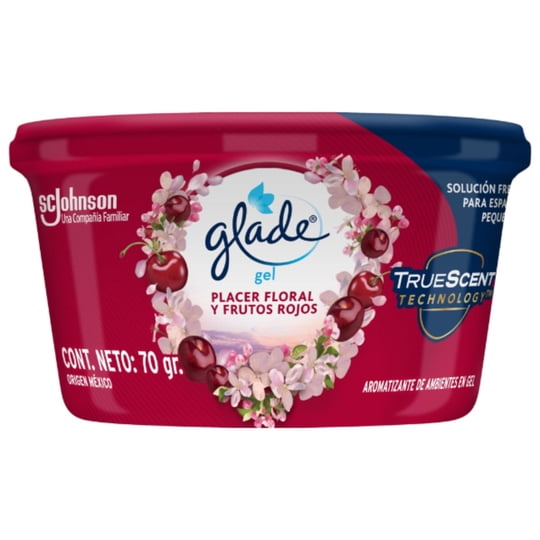 Aromatizantes Ambiental Mini Gel Placer Floral Y Frutos Rojos Pote 70 g Glade