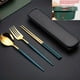 thumbnail image 1 of 3pcs/Set Portuguese Stainless Steel Portable Cutlery Set, Chopsticks Spoon Fork Cutlery Set, 1 of 5