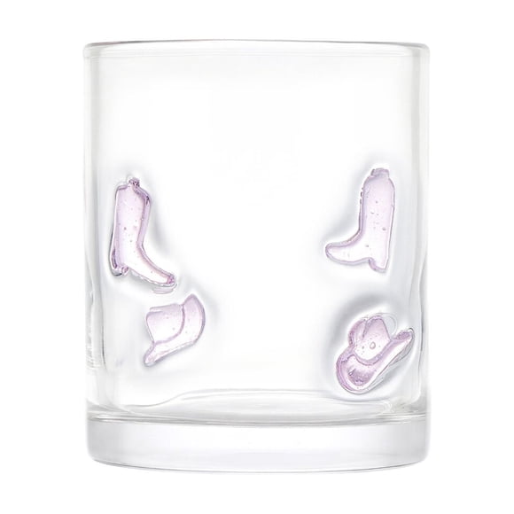 Vaso ThymeTable Cowboy Charms 12 oz 355 ml Rosa de Vidrio