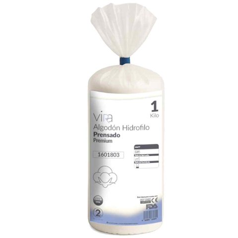 Algodón Hidrófilo Prensado Premium Suave 1Kg Vira Blanco