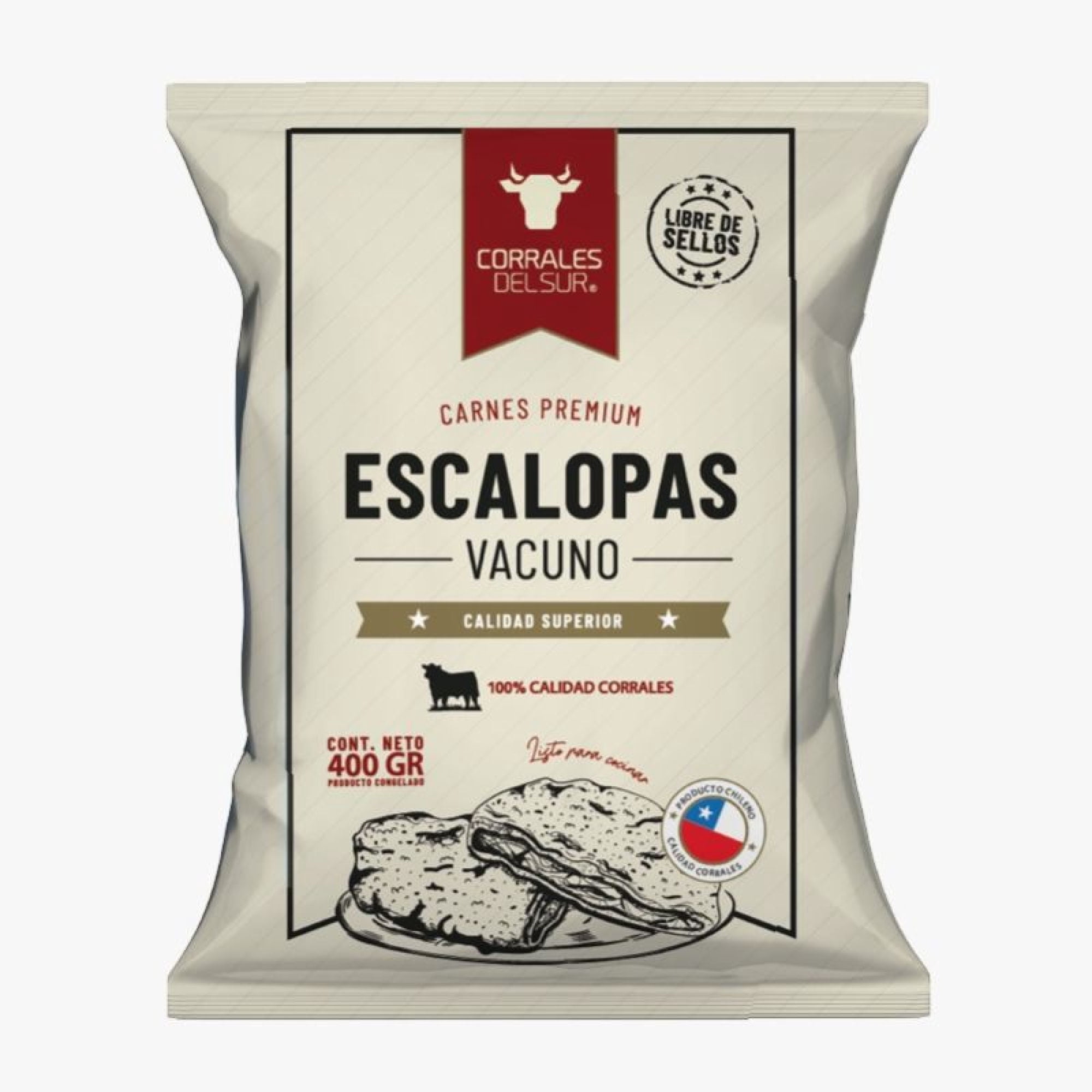 Escalopa De Vacuno Congelada 400 g Corrales Del Sur