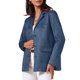 thumbnail image 4 of INSPIRE CHIC Chaqueta Blazer de Mujer de Ante Sintético Vintage Casual con Botones y Bolsillos M Azul Oscuro, 4 of 6