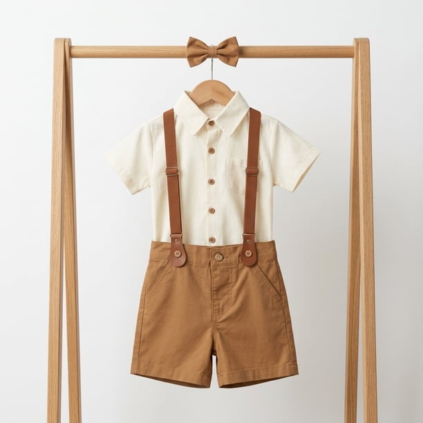 Conjunto De Polera Y Short Con Suspensor + Humita Para Niño
