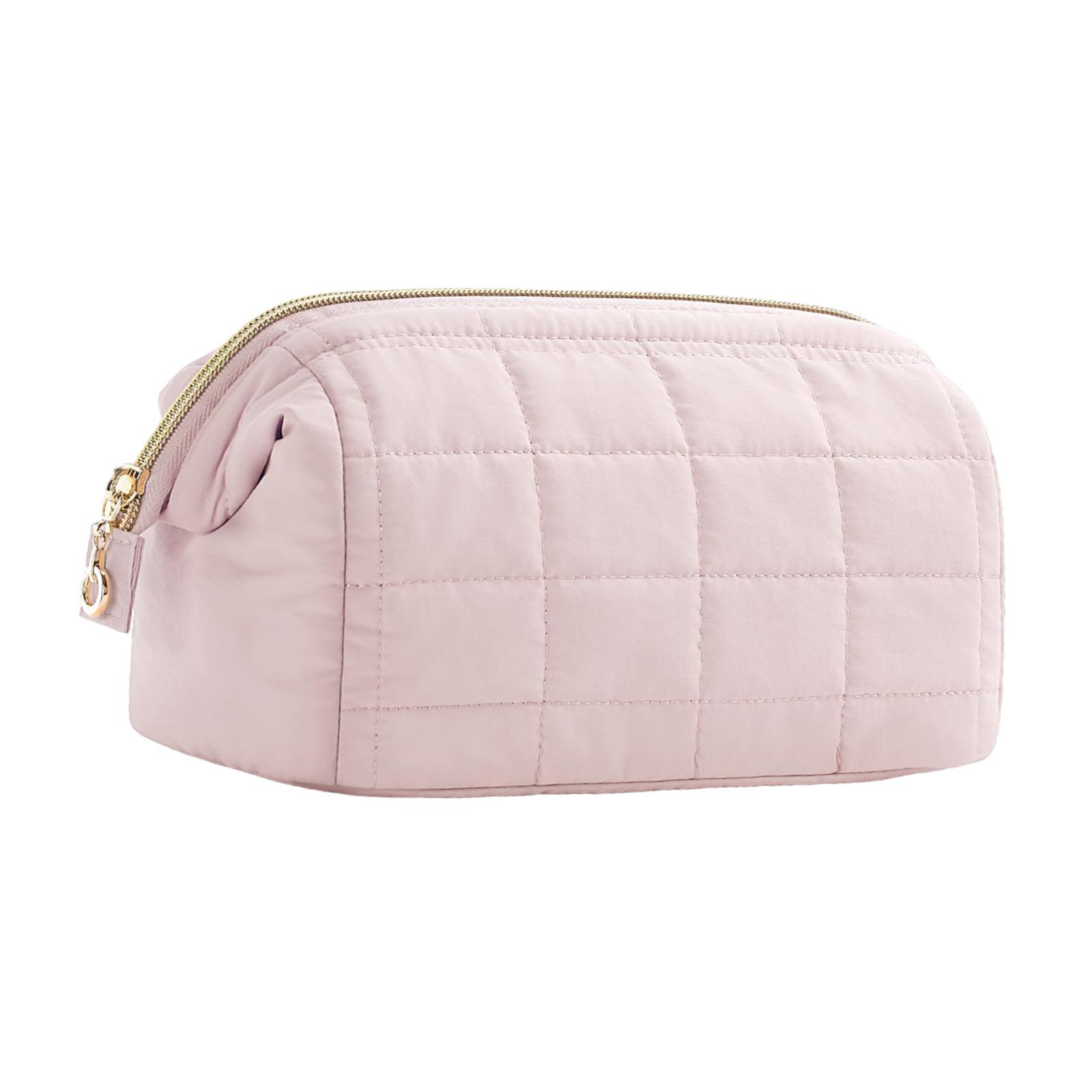 Magideal - Bolsa De Cosméticos Bolsa De Maquillaje De Algodón Cierre De Cremallera Ligero Bolsa De Artículos De Tocador Portátil Bolsa De Artículos De Tocador Pa Rosa