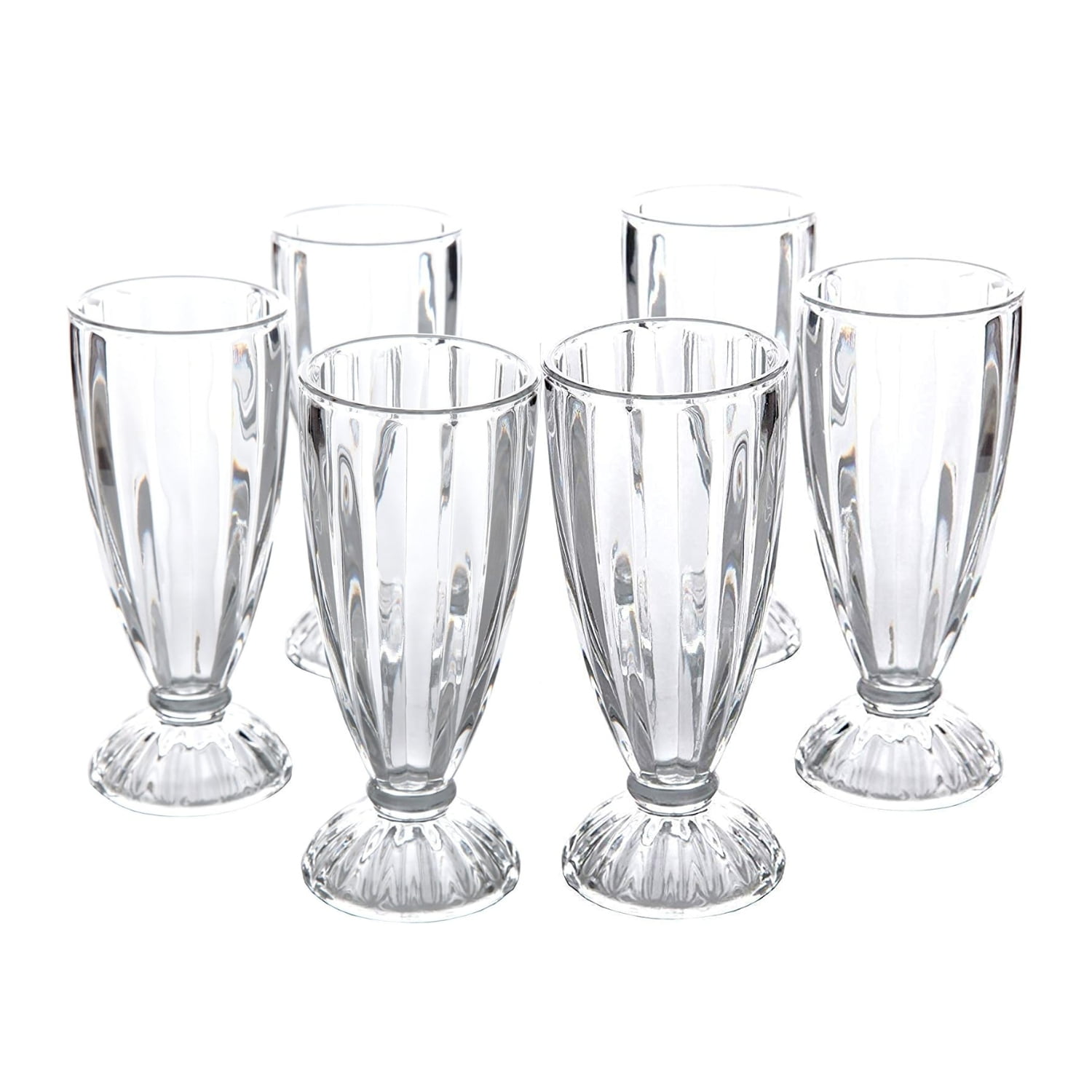 Importclick - Set 6 Copas Postres Milkshake Vidrio 369 Ml