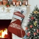 thumbnail image 1 of Con la Muerte en los Talones Tema: Calcetines de Navidad, fino lino blanco para colgar en escaleras y chimenea, decoración navideña para el hogar, regalo de Navidad. 45cm × 32cm, 1 of 5