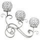 thumbnail image 1 of Portavelas De Cristal Candelabro De 3 Brazos Candelabro Decoración De Mesa De Fiesta Plata, 1 of 5