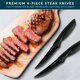 thumbnail image 4 of Juego de cuchillos para carne Home Hero, 4 piezas, acero serrado negro, 4 of 7