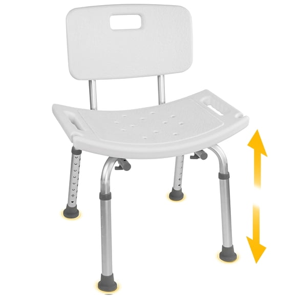 Silla de ducha Vaunn, asiento ajustable para bañera de hidromasaje con respaldo