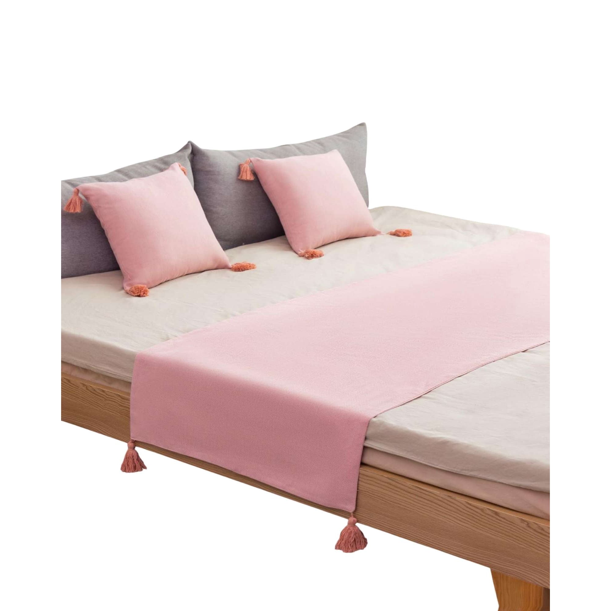 Imac Hogar - Piecera Sin Fundas Con Pompones Rosa