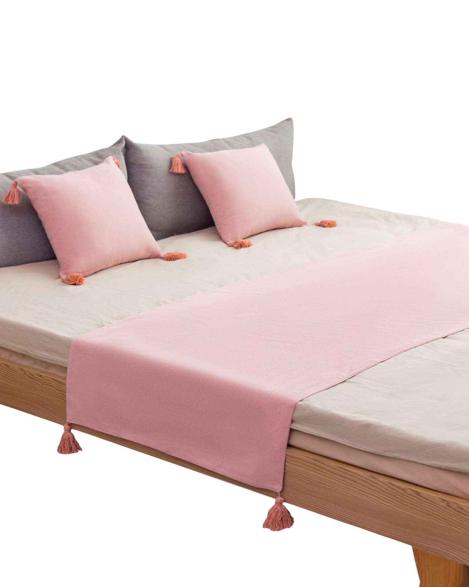 Imac Hogar - Piecera Sin Fundas Con Pompones Rosa