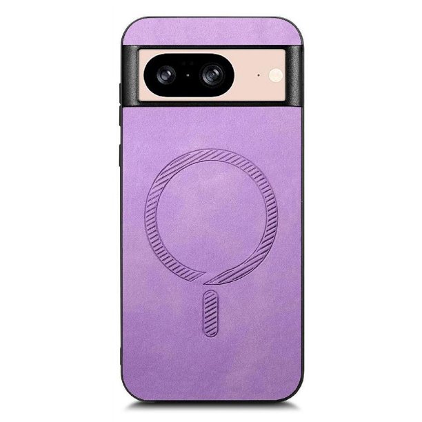 Magnetic Slim Case for Google Pixel 8A with Camera Guard & Anti-Scratch Back Purple