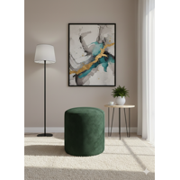 Muebles New - Puff Redondo Verde Felpa