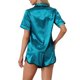 thumbnail image 3 of INSPIRE CHIC Pijama de Satén para Mujer Vuelta a la Escuela Suave Manga Corta con Botones Ropa de Dormir con Bolsillo en el Pecho y Pantalones Cortos para Primavera Verano XL Verde Pavo Real, 3 of 6