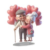 Bothyi - Letrero De Mesa Plano Acrílico 2D Para Parejas De Ancianos, Adorno Para El Día De San Valentín, 7X7,8 Pulgadas