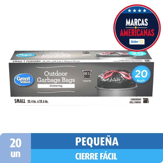 Bolsa De Basura Pequeña Con Cinta 50x70cm 20 Un Great Value