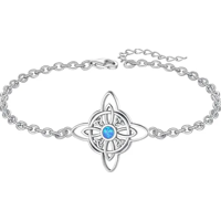 Genérico - Pulsera Nudo Brujas Triqueta Ópalo Azul