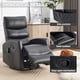 thumbnail image 3 of Heat Massage Manual Recliner Chair with Rocker and Swivel in Fabric for Living Room, Black, 3 of 3