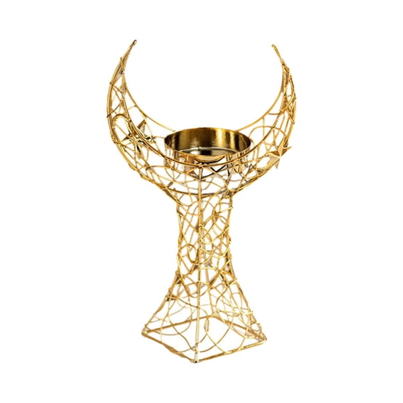 Candelador Crescent Tower Candelera De Metal Para El Escritorio De Cumpleaños Decorativo Dorado