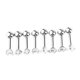 thumbnail image 1 of 8 piezas de acero inoxidable estrella zircon cristal labret labio pendiente de la oreja 16 g perno prisionero, 1 of 5