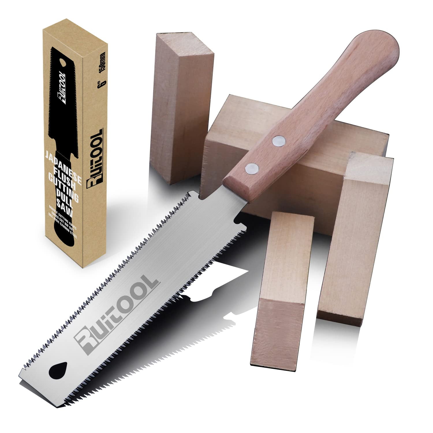 Ruitool - Sierra Ryoba Acero Sk5 15 Cm Doble Filo Mango De Haya