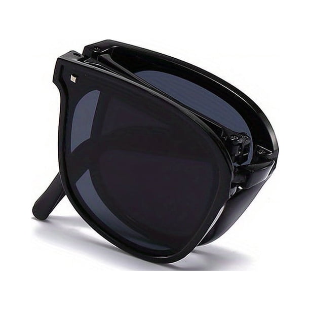 Foldable Square Frame Sunglasses For Women Men Rivet Decor Polarized Glasses Casual Portable Outdoor Eyewear UV400