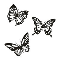 Magideal - 3 Piezas De Hierro Negro Mariposa Decoración De Pared Rústica Para Oficina En Hogar Elegante Interior Y Exterior Fuerte Resistente Exterior Exterior Exterior