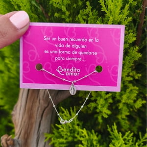 Bendito Amor - Pulsera Veneciana De Plata Protección Virgen De Los Rayos 17 Cm