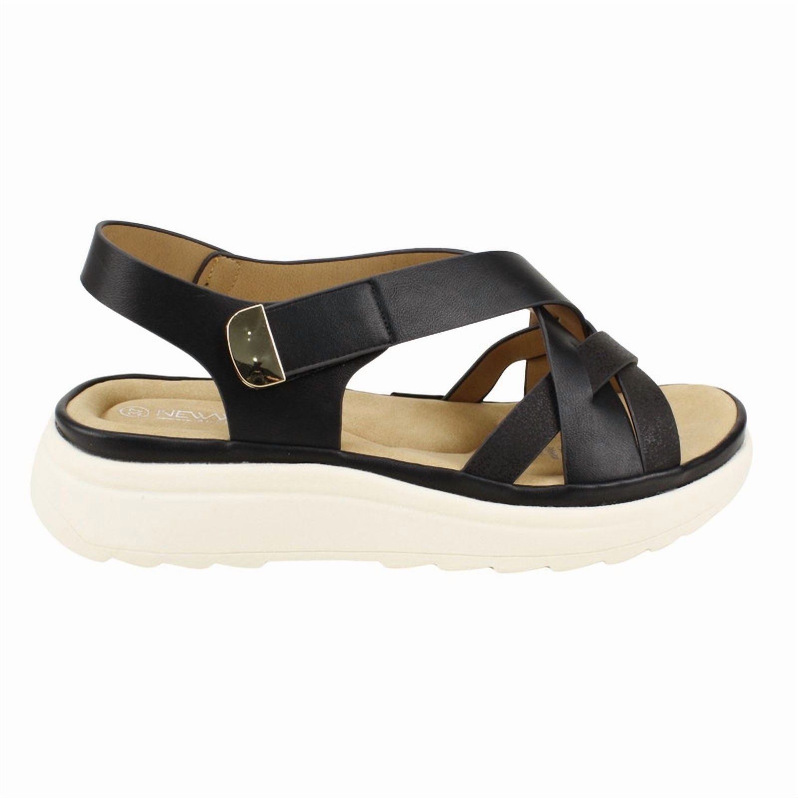Sandalia New Walk Anatómica Velcro Negra