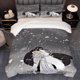thumbnail image 1 of 3pcs Snowy Hug North Sword Martial Arts Pattern | Korean-Inspired Bedding Set with Duvet Cover and Two Pillowcases Multicolor Print, 1 of 5