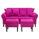 thumbnail image 1 of Sofa Lua 3c + 2 Pouf Felpa 20 Fucsia, 1 of 6