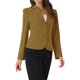 thumbnail image 4 of INSPIRE CHIC Blazer de trabajo para mujer con solapa, chaqueta de manga larga, mostaza XS, 4 of 6
