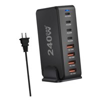 Bothyi - Estación De Carga De Escritorio, Adaptador De Corriente Usb Para El Hogar, Cargador Usb C De 240W, Negro