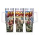 thumbnail image 1 of Jumanji Vaso aislado de acero inoxidable con asa, diseño temático, regalo para familia, amigos y fans; incluye pajita y encaja en el portavasos estándar, 40 oz, 1 of 6